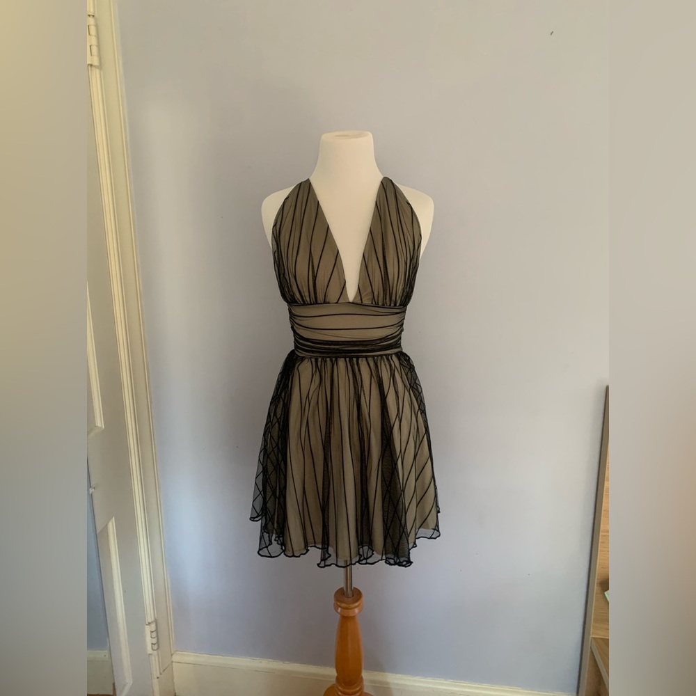 Lucy in the Sky plunge A-line dress in Black